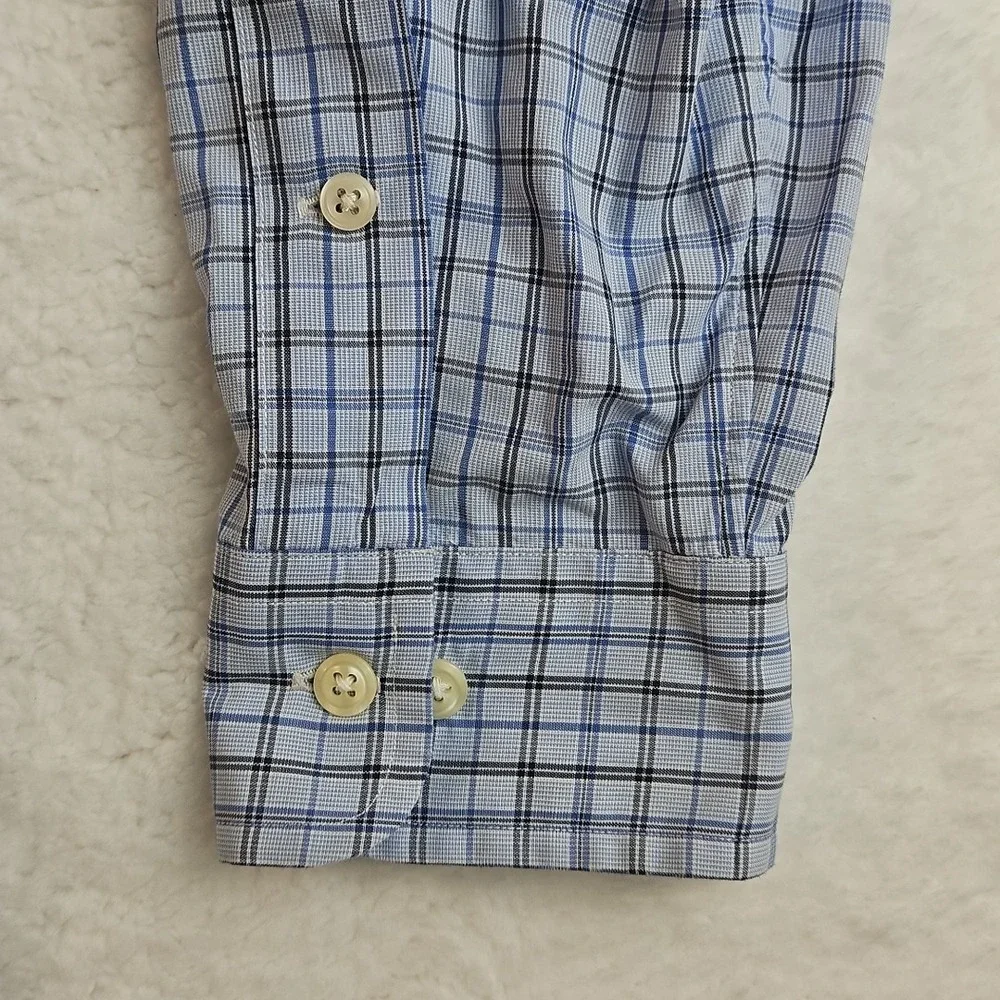 Polo Ralph Lauren Shirt Yarmouth Blue Oxford Check Button Mens 15-1/2 x 32/3 L/S